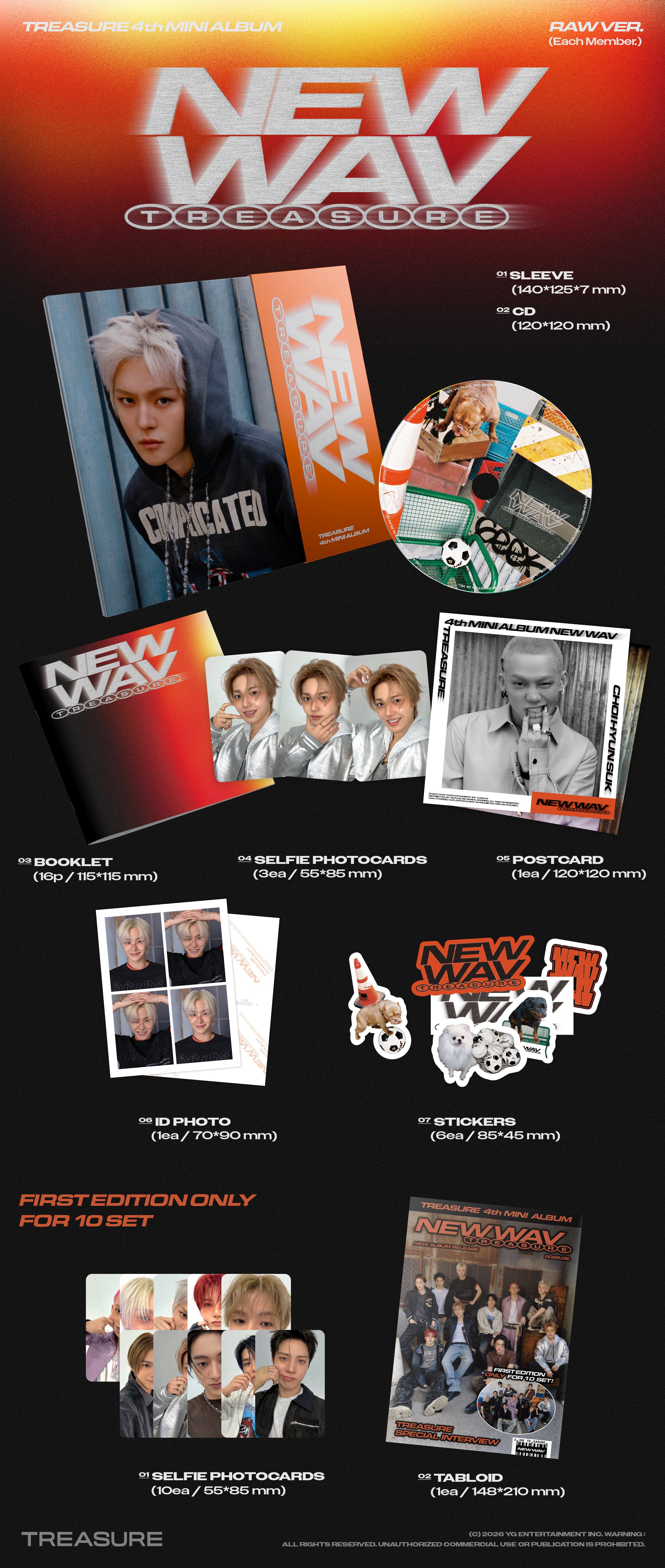TREASURE - 4TH MINI ALBUM [NEW WAV] RAW VER.