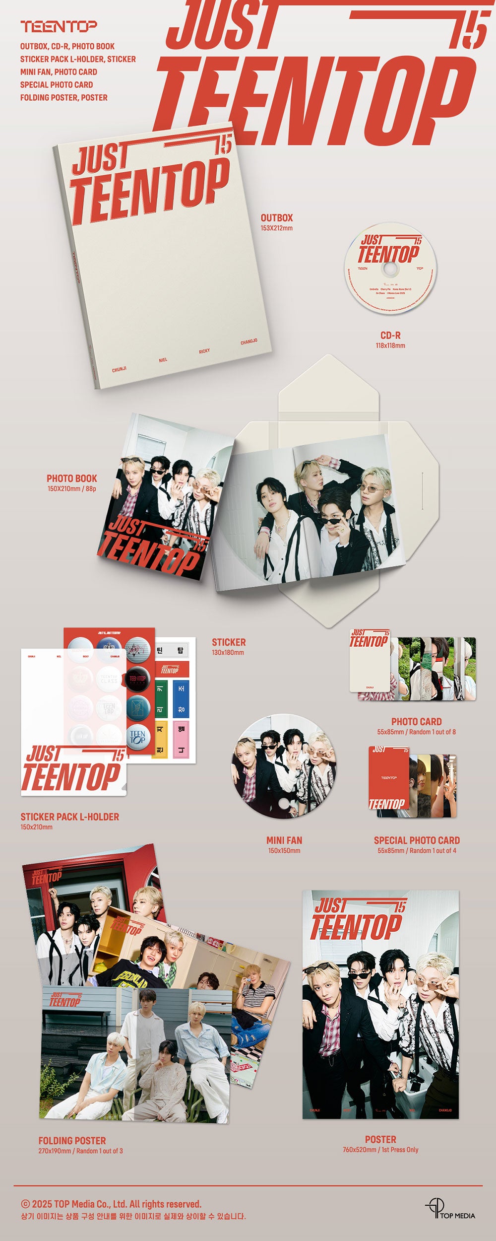 TEEN TOP - JUST 15, JUST TEEN TOP (CD VER.) [4TH MINI ALBUM]