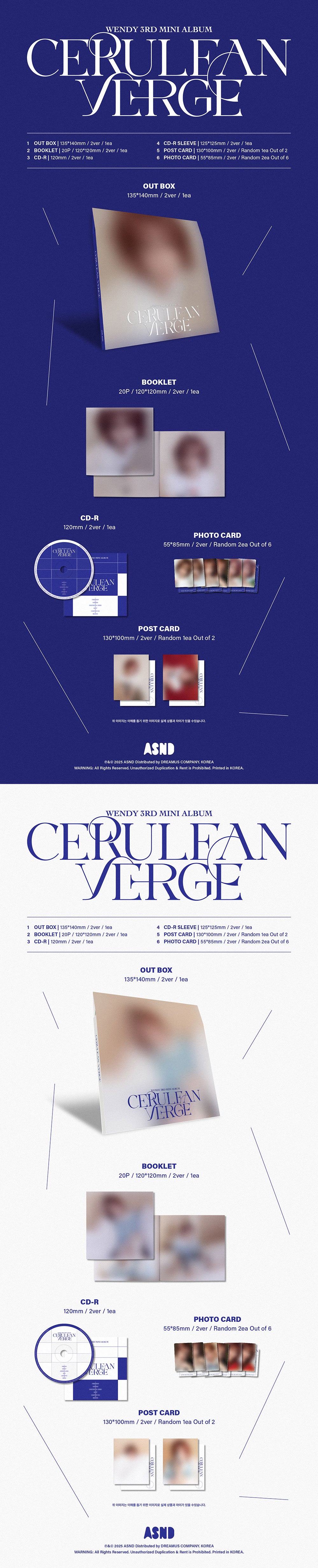 WENDY (RED VELVET) - CERULEAN VERGE (DIGIPACK VER.) [3RD MINI ALBUM]