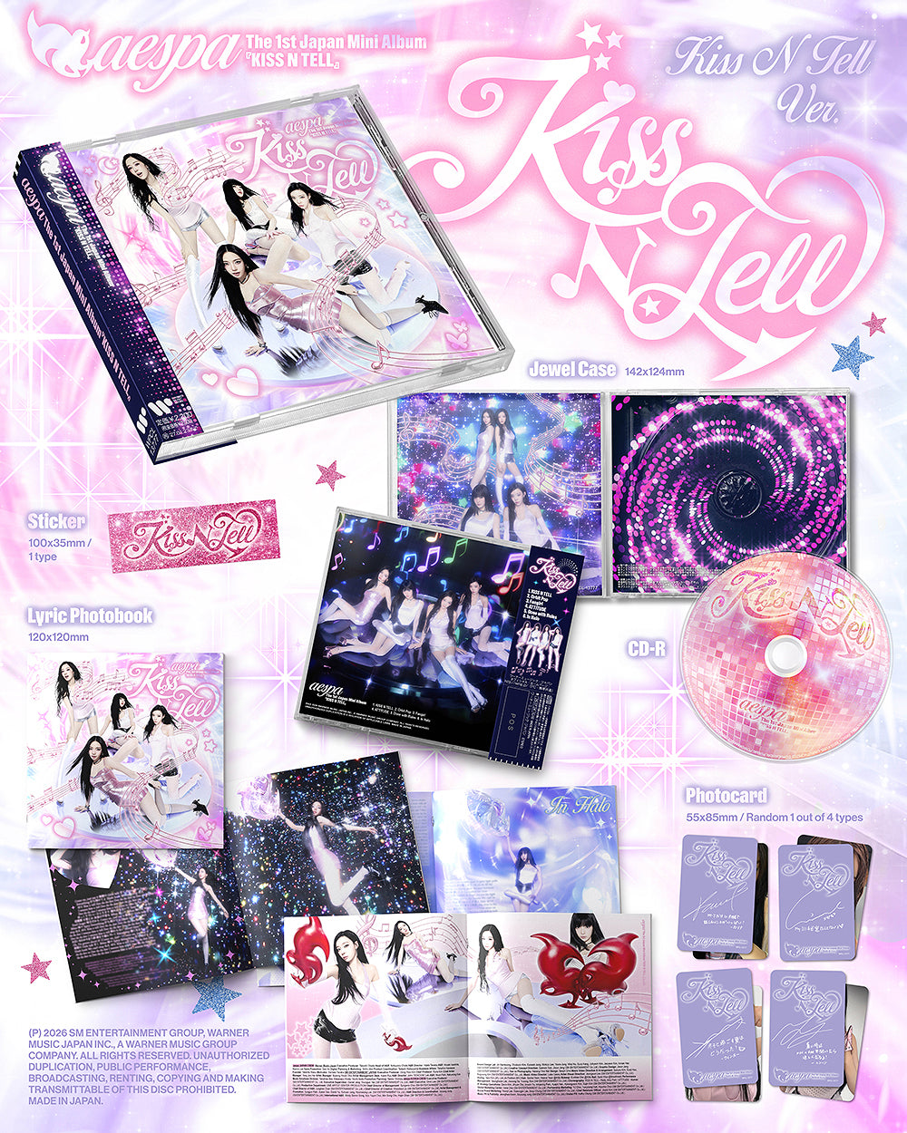 AESPA - KISS N TELL (KISS N TELL VER.) 1ST JAPAN MINI ALBUM
