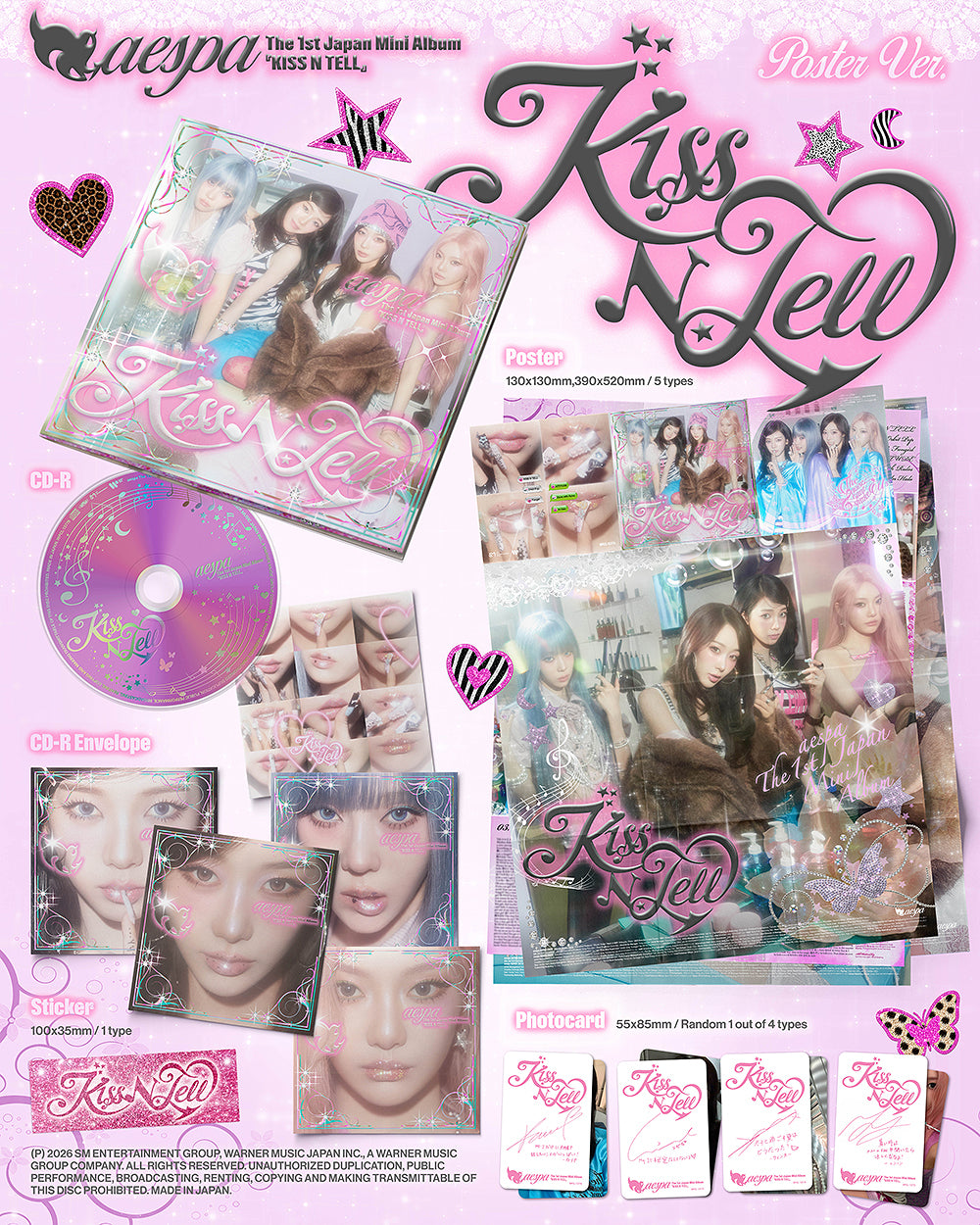 AESPA - KISS N TELL (POSTER VER.) 1ST JAPAN MINI ALBUM