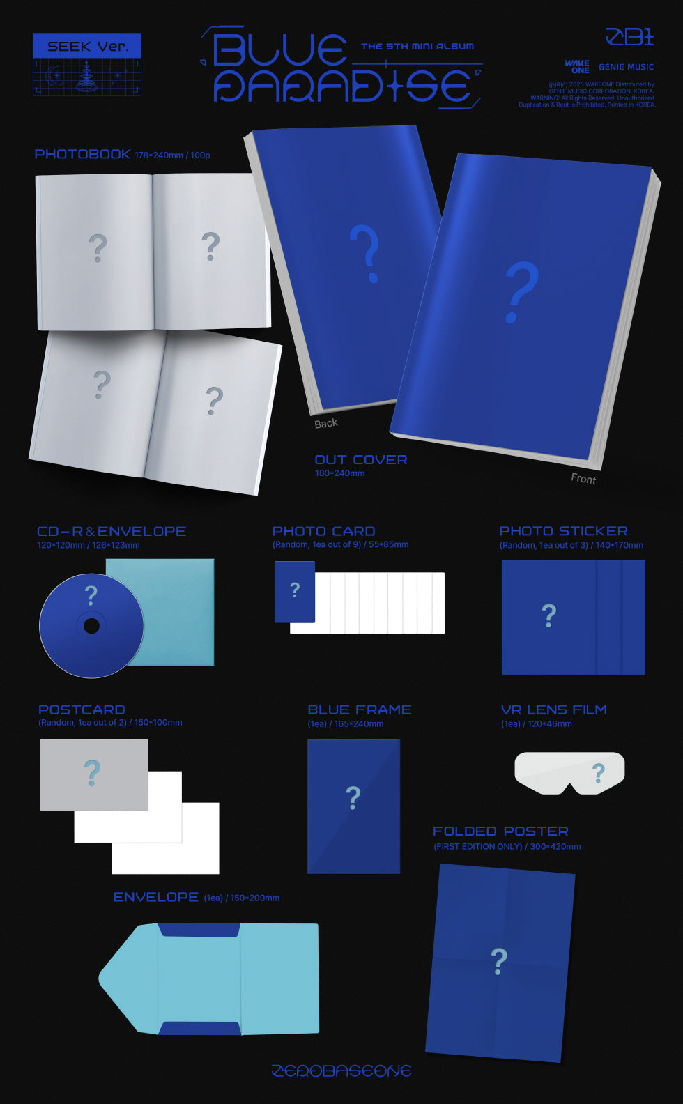 ZEROBASEONE - 5TH MINI ALBUM [BLUE PARADISE] (Z1-5225-101) - image 2 [a0ff33e04999]