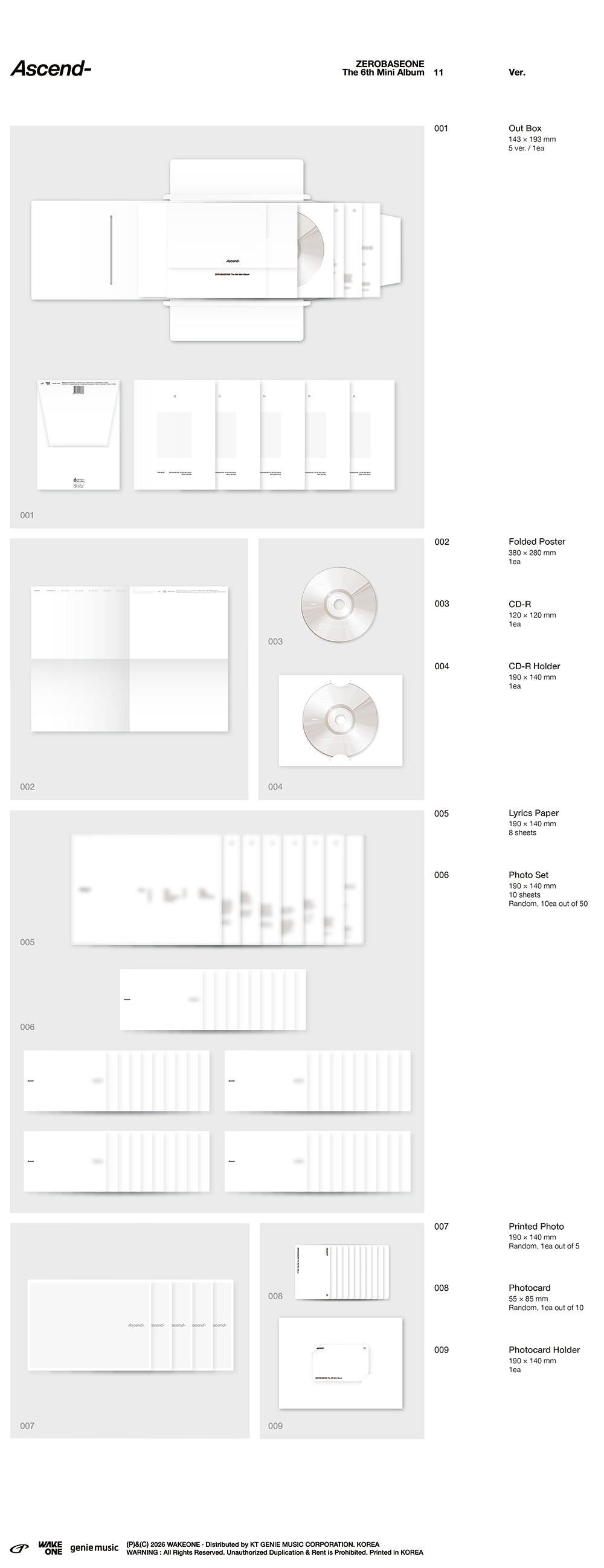 ZEROBASEONE - THE 6TH MINI ALBUM [ASCEND-] 11 VER.