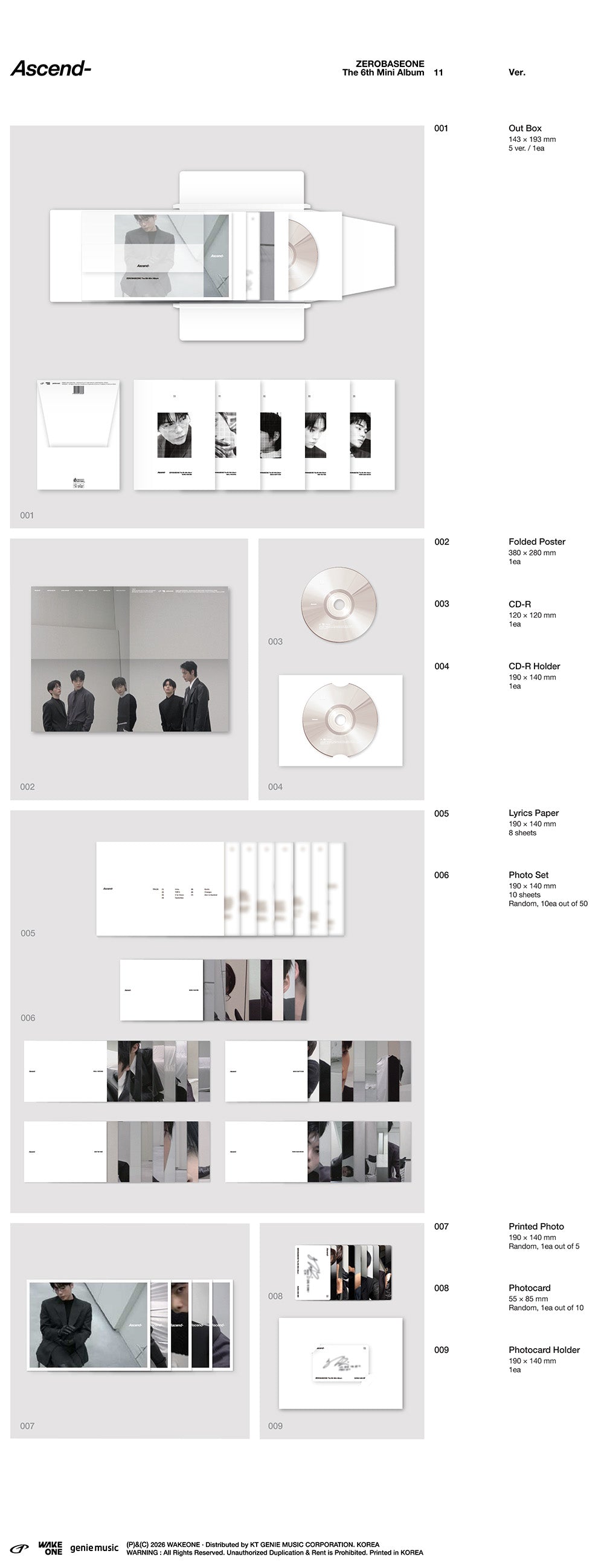 ZEROBASEONE - THE 6TH MINI ALBUM [ASCEND-] 11 VER.