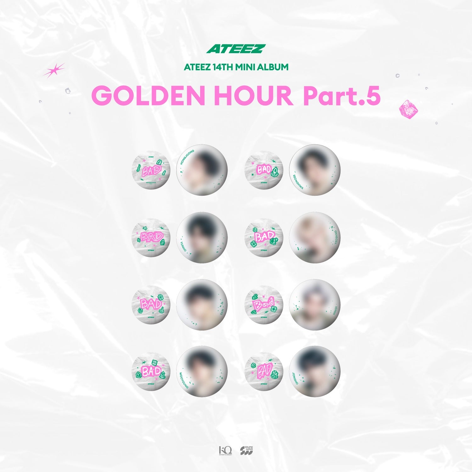 ATEEZ - CAN BADGE SET [GOLDEN HOUR : Part.5] POP-UP STORE MD