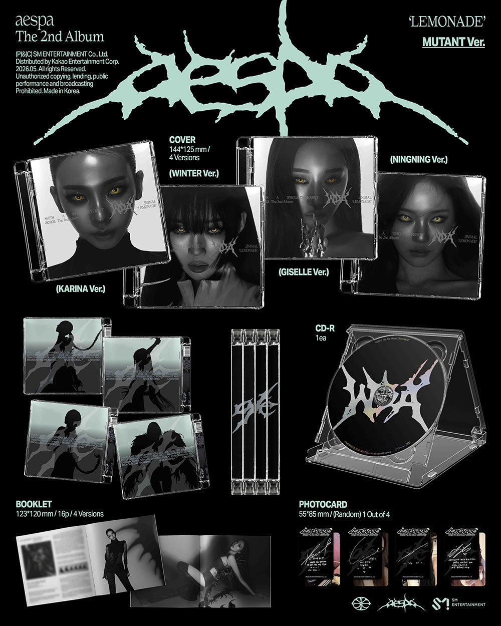 AESPA - The 2nd Album [LEMONADE] (MUTANT Ver.) - YES24 POB