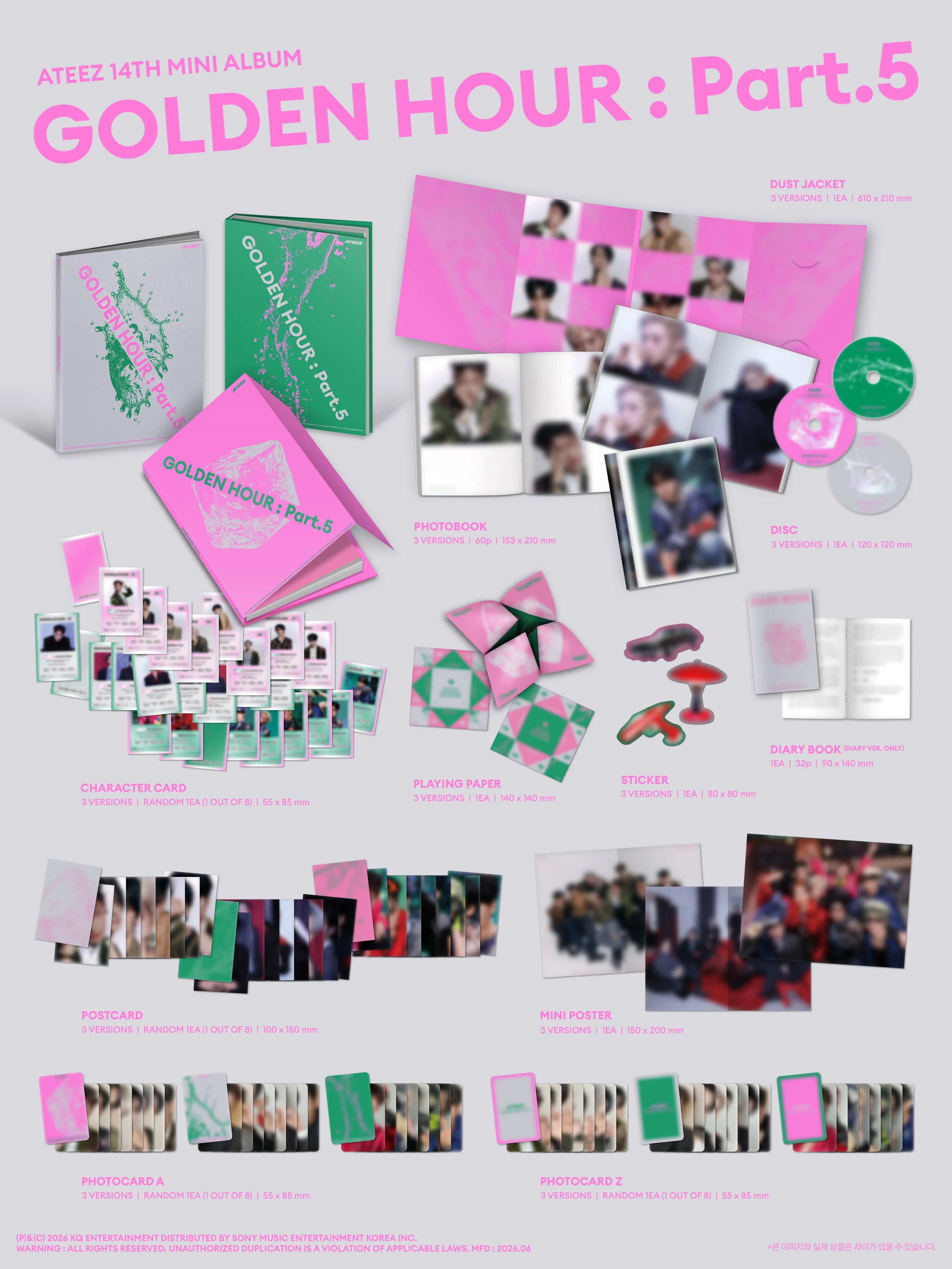 ATEEZ - 14TH MINI ALBUM [GOLDEN HOUR : Part.5] - HELLOLIVE POB