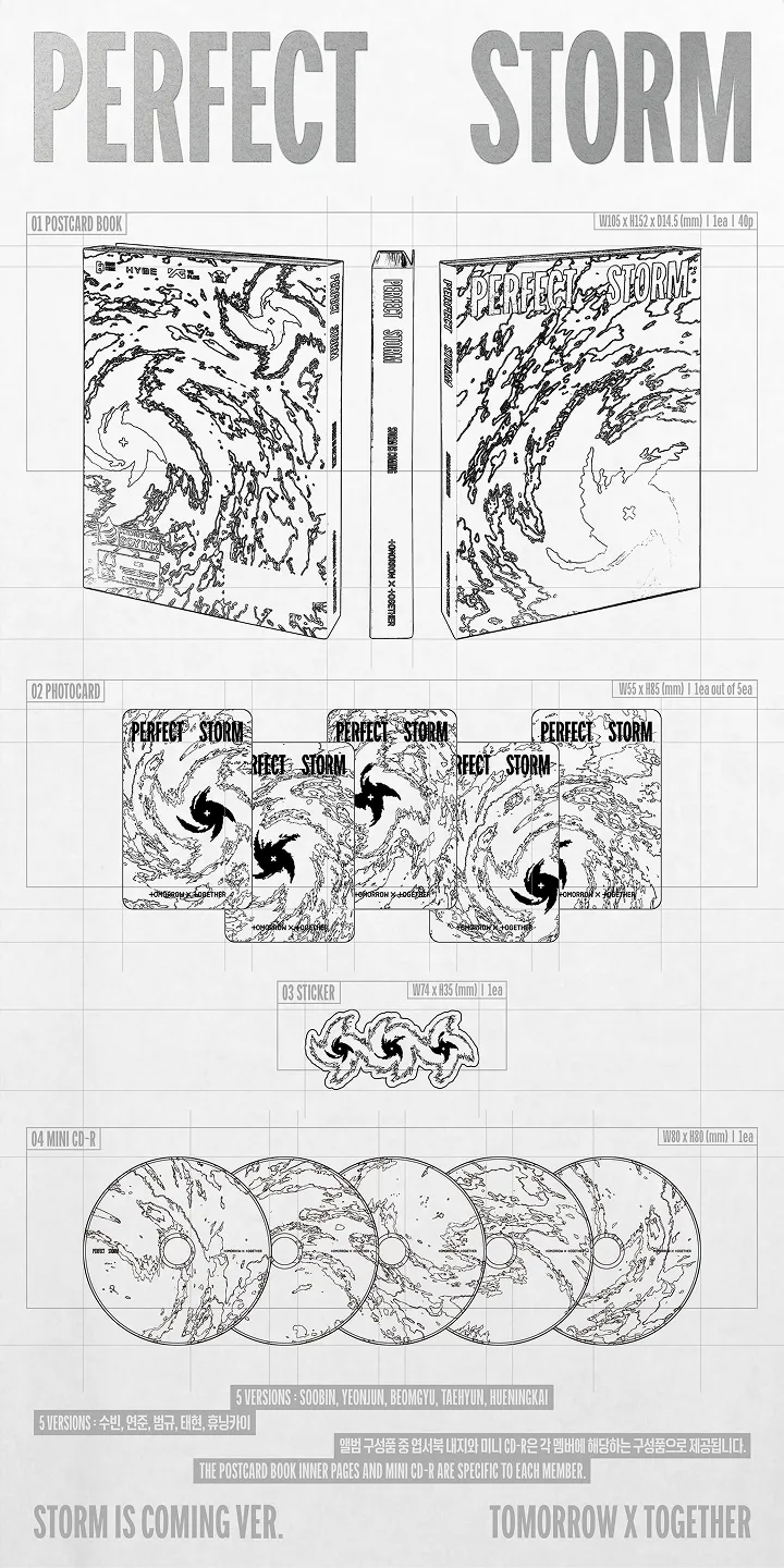 TOMORROW X TOGETHER - 9th Mini Album 'PERFECT STORM' (STORM IS COMING Ver.) (Set) - Details