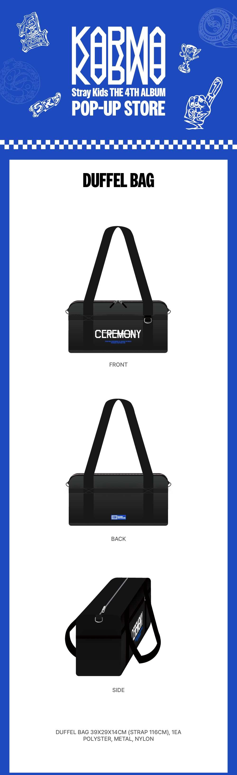 STRAY KIDS - KARMA POP-UP MD DUFFEL BAG