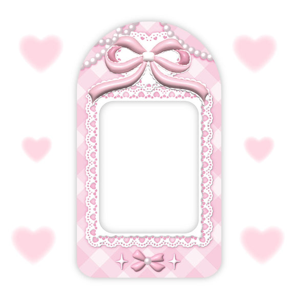 Pink Lace Photo Card Holder