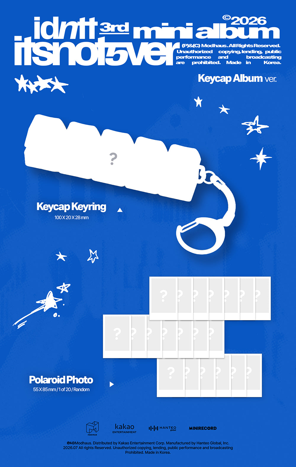 IDNTT - 3RD MINI ALBUM [ITSNOTOVER] (KEYCAP ALBUM)