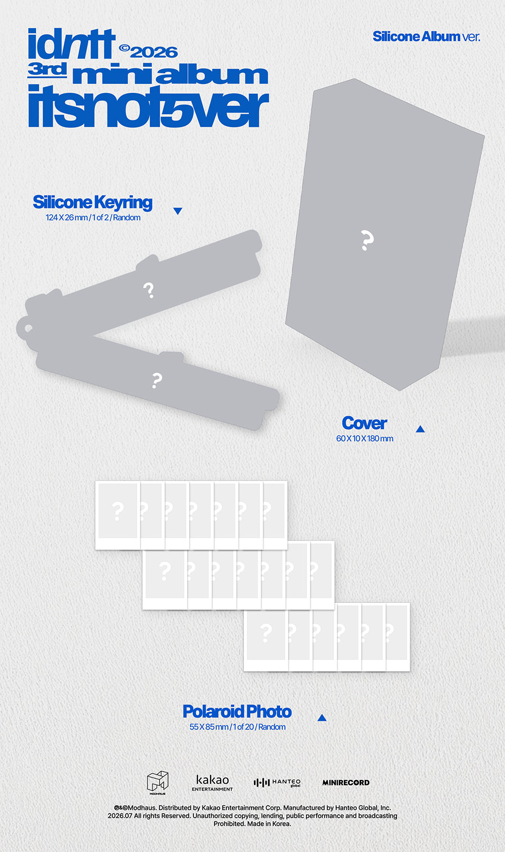 IDNTT - 3RD MINI ALBUM [ITSNOTOVER] (SILICONE ALBUM)
