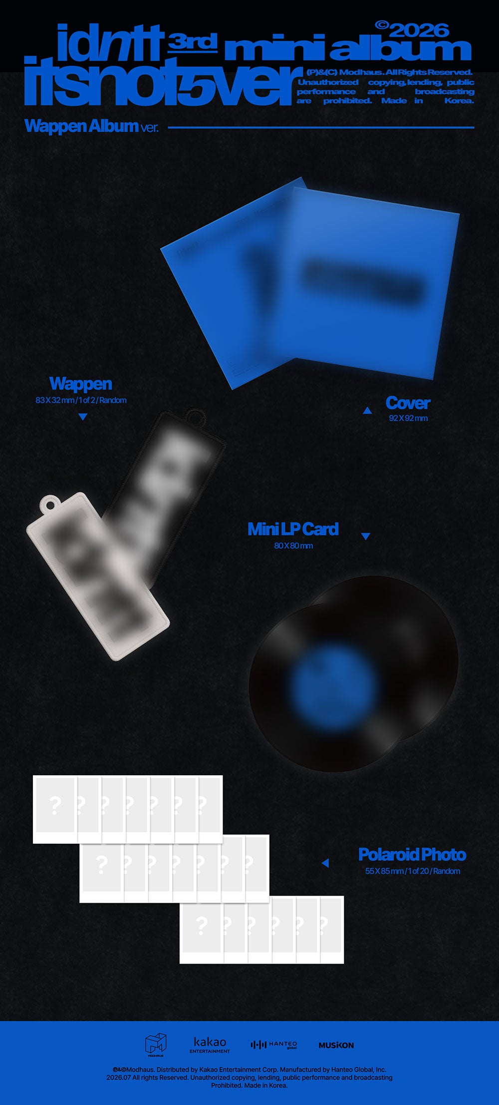 IDNTT - 3RD MINI ALBUM [ITSNOTOVER] (WAPPEN ALBUM)