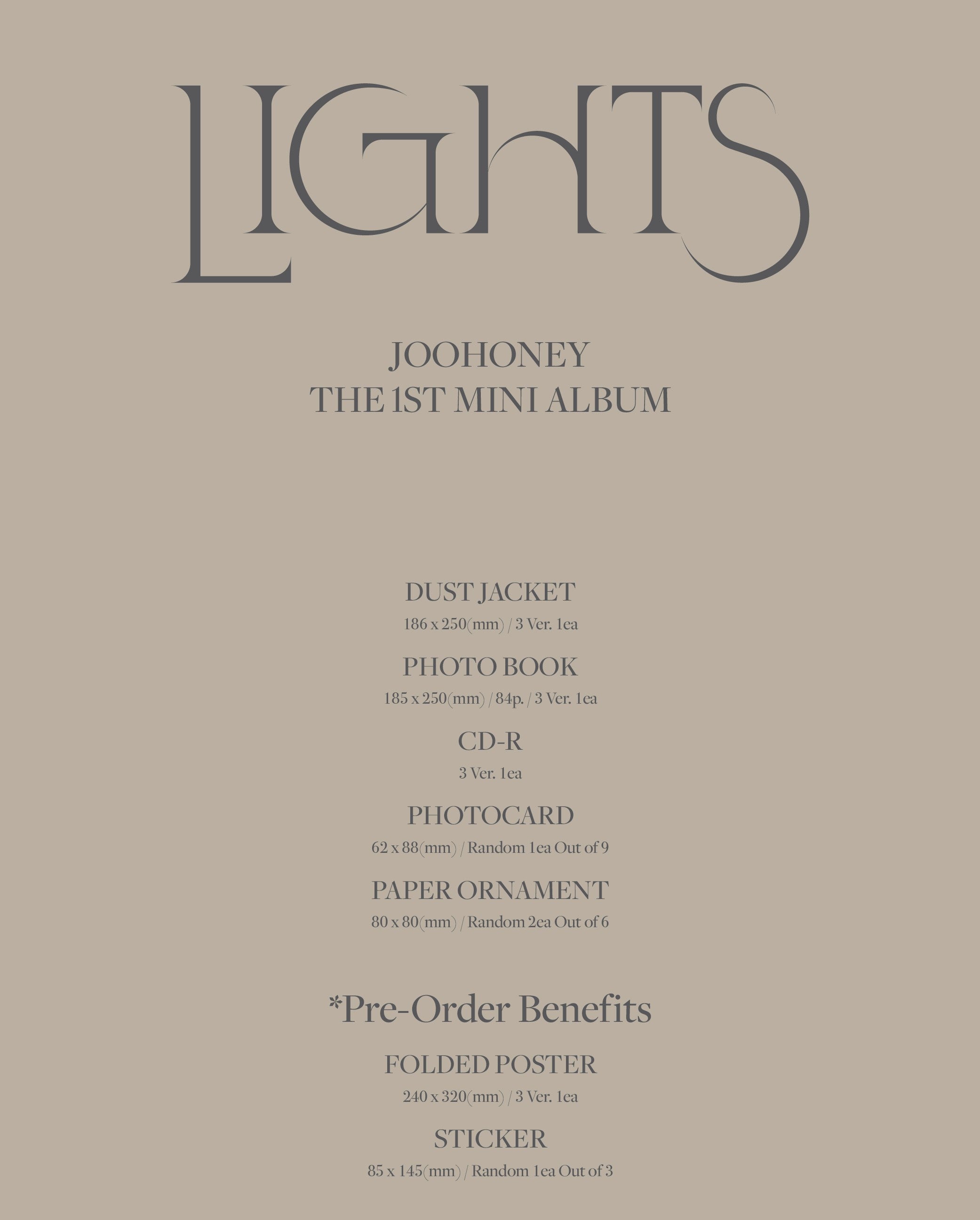 JOOHONEY (JOOHEON) (MONSTA X) - LIGHTS (1ST MINI ALBUM)