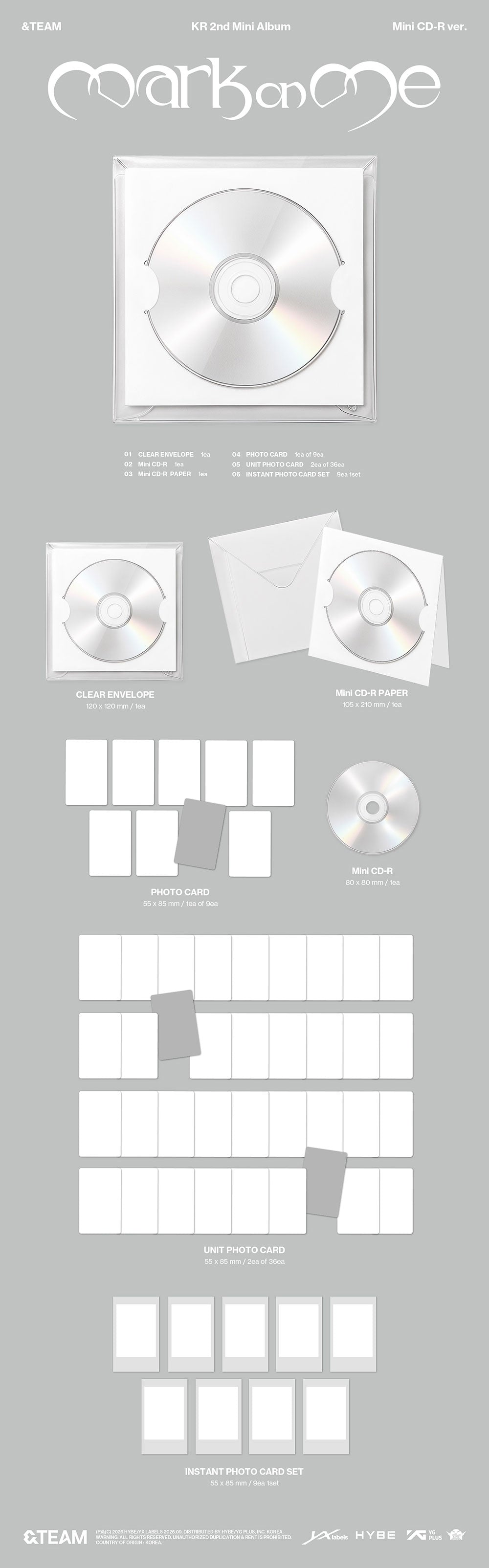 &TEAM - MARK ON ME (2ND KOREAN MINI ALBUM) (MINI CD VER.)