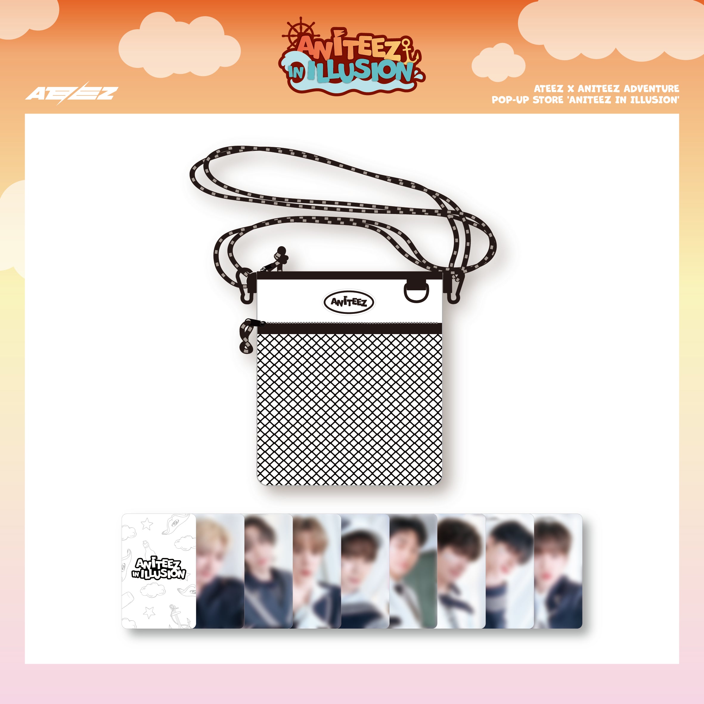 ATEEZ - MINI CROSS BAG - ANITEEZ IN ILLUSION ATEEZ X ANITEEZ ADVENTURE POP-UP STORE OFFICIAL MD