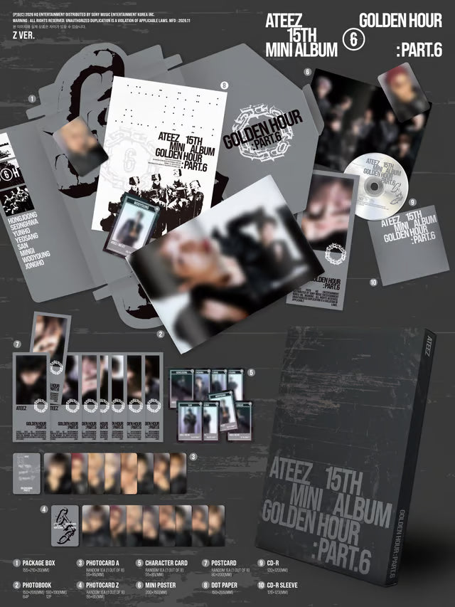 ATEEZ - 15TH MINI ALBUM [GOLDEN HOUR : PART.6] STANDARD VERSION