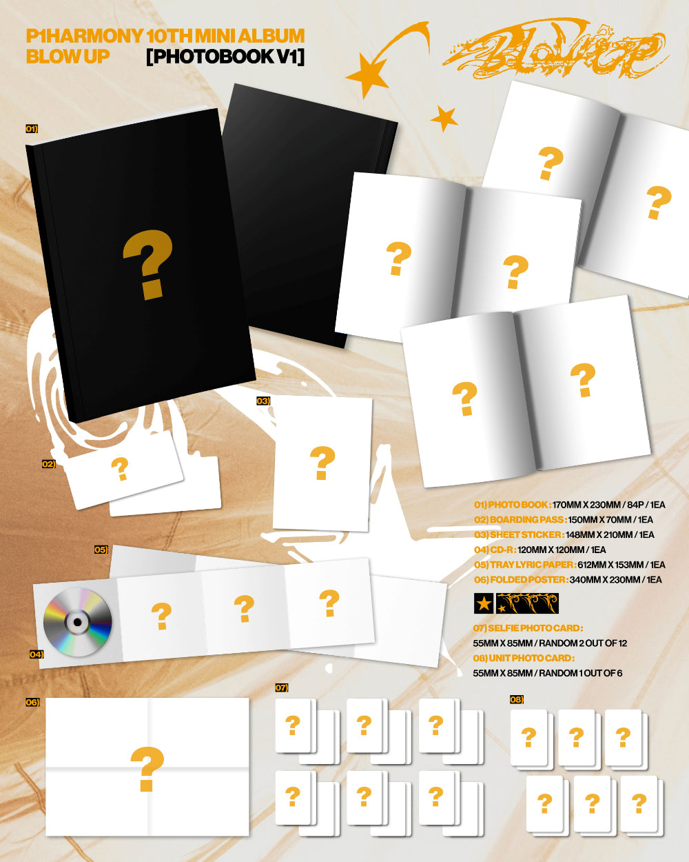 P1HARMONY - 10TH MINI ALBUM [BLOW UP] (PHOTOBOOK VER.) + FNC STORE POB - Details 1