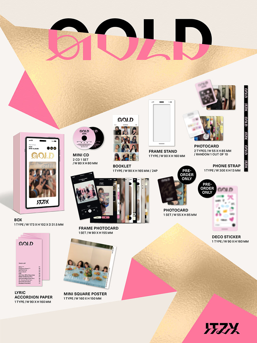 [PRE-ORDER] ITZY - GOLD (PHONE BOX VER.) + MAKESTAR POB PHOTOCARD