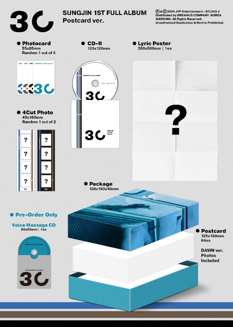 SUNGJIN (DAY6) - 30 (POSTCARD VER.) [1ST FULL ALBUM]