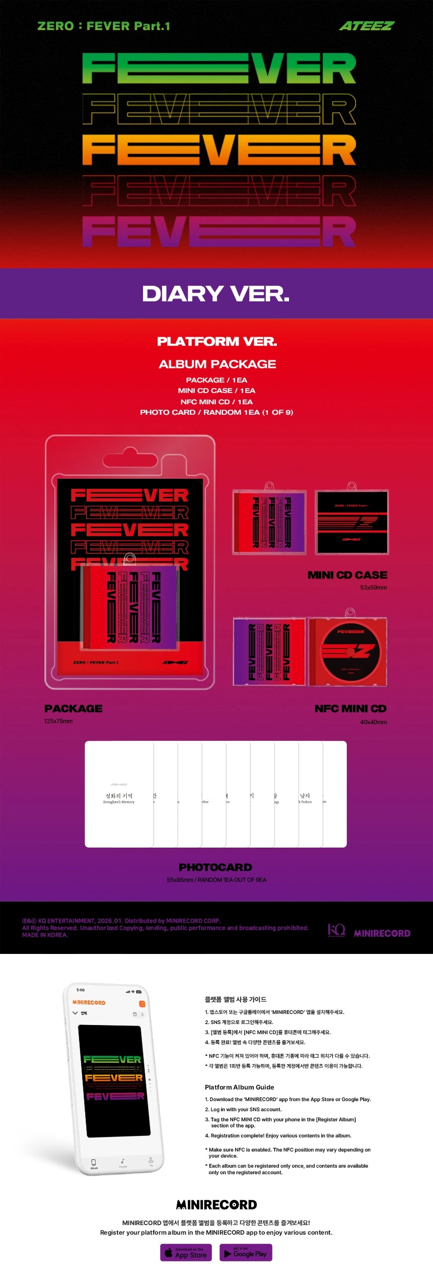 ATEEZ - [ZERO : FEVER Part 1] (REPACKAGE PLATFORM VER.) – TOKKI-SHOP