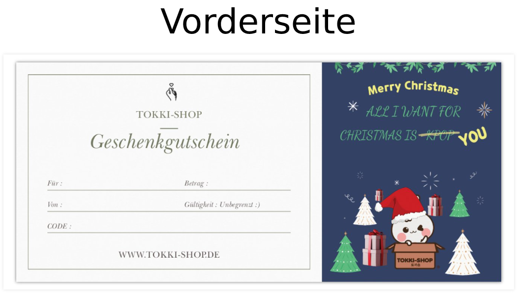 Christmas gift voucher cards (with envelope) [desired amount]