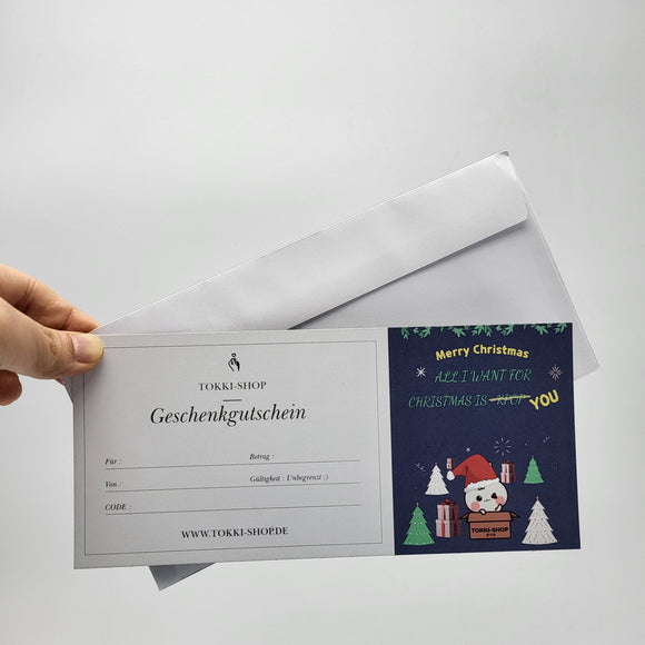 Christmas gift voucher cards (with envelope) [desired amount]