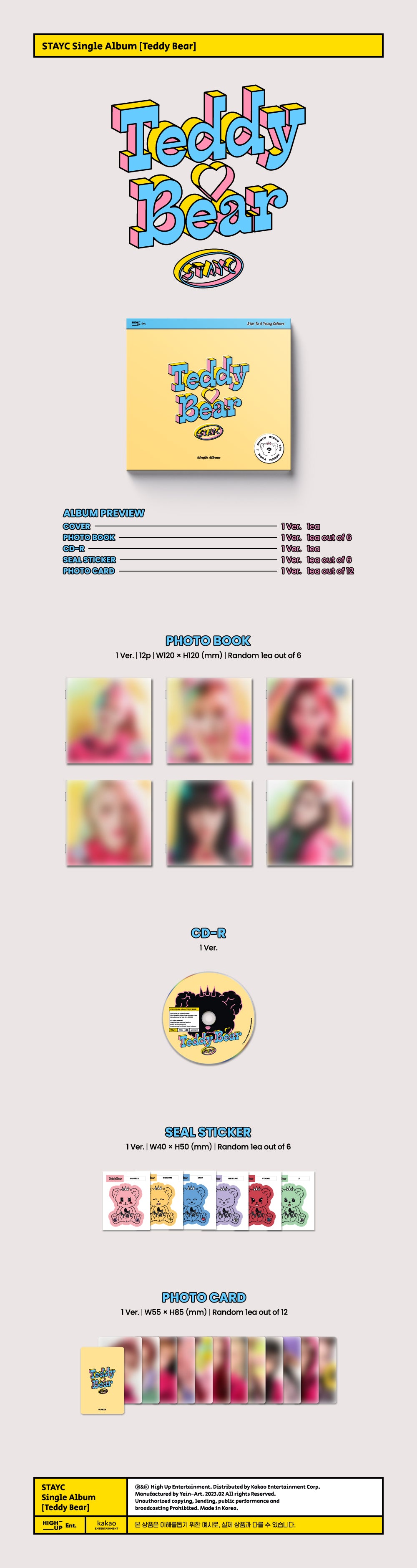 STAYC - TEDDY BEAR (DIGIPACK VER.) [4TH SINGLE ALBUM] – TOKKI-SHOP