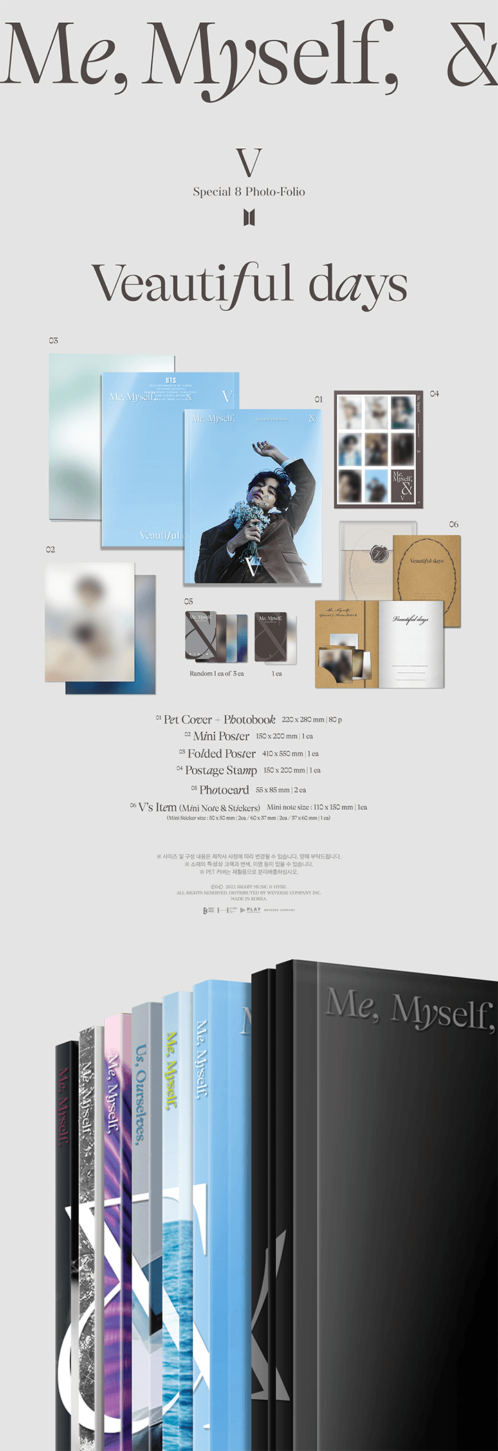 BTS - Special 8 Photo-Folio Me, Myself, and V 'Veautiful Days'